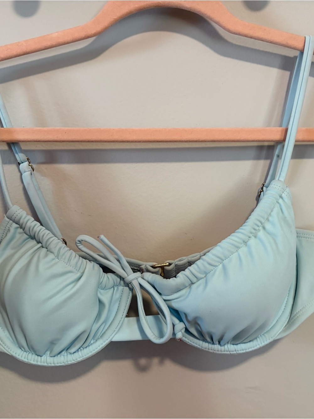 Target Light Blue Bikini Top with Tie Front